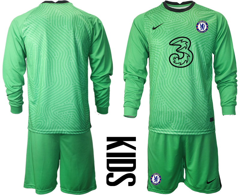 2021 Chelsea green goalkeeper long sleeve Youth soccer jerseys